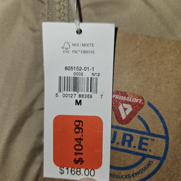 GAP Men's Recycled Puffer Jacket P.U.R.E. Khaki Size Medium NWT - Picture 3 of 8